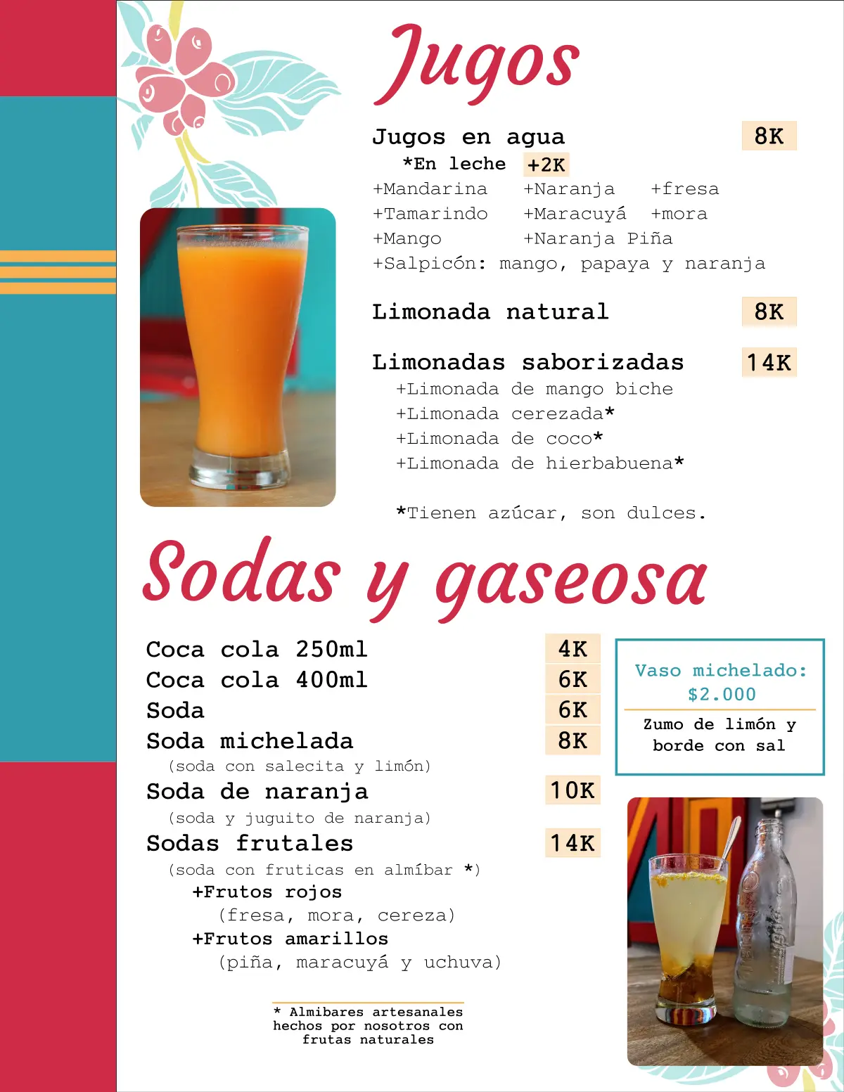 Jugos y limonadas